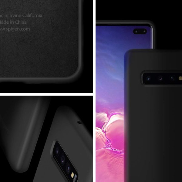 Galaxy S10 Plus Case Silicone Fit by Spigen - Black - 606CS25783 - Image 2