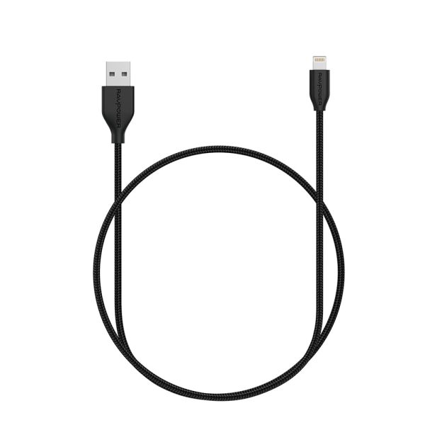6 ravpower lightning cable black braided kevlar