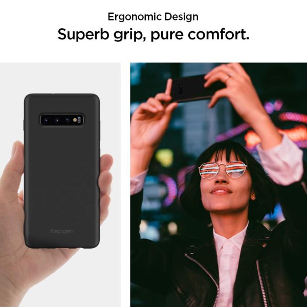 Galaxy S10 Plus Case Silicone Fit by Spigen - Black - 606CS25783 - Image 8