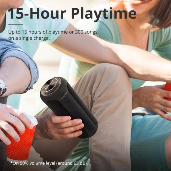 Tronsmart T6 Plus Upgraded Edition SoundPulse™ Portable Bluetooth Speaker 40W with Tri-Bass Effects, 6600mAh Powerbank, IPX6 Waterproof, TWS, NFC, 15H Playtime - Black - Image 6
