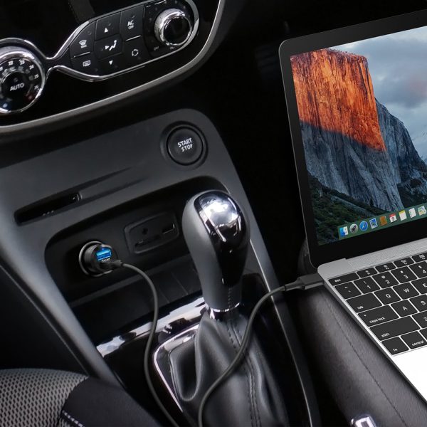 USB C & USB A Fast Car Charger by RAVPower for iPhone, Samsung & other Smartphones - RP-PC022 - Black - Image 6