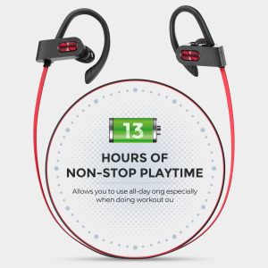 Flame 2 Bluetooth Earphones Sports Water Resistant by MPOW - Red - Image 3