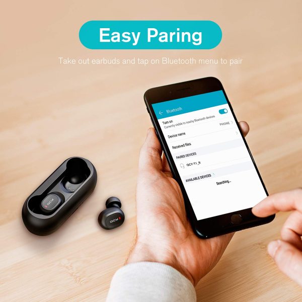 71eGmwBcIKL._SL1500_ T1C Upgraded True Wireless Earbuds Bluetooth 5.0 by QCY - Black - Image 2