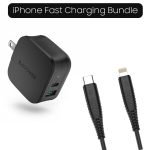 iPhone XS / XS Max / XR / X Fast Charging Bundle (1 x 18 Watt Power Delivery Charger + 1 x Type C to Lightning Braided Cable)