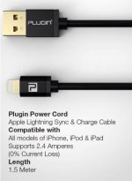 Lightning iPhone Cable by Plugin - 1.5 Meter - 4.92 Feet - Black - Image 2