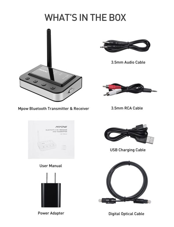 Hc71268b1d4f743978e5aa0cbed9d4799A Mpow 3 in 1 No Sync Delay Bluetooth 5.0 Wireless Audio Transmitter Receiver Support APTX APTX-LL APTX HD - MPBH262A - Image 6