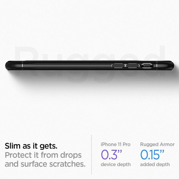 51BR4hk+tBL._AC_SL1000_ iPhone 11 Pro Rugged Armor Case by Spigen Matte Black 077CS27231 - Image 6