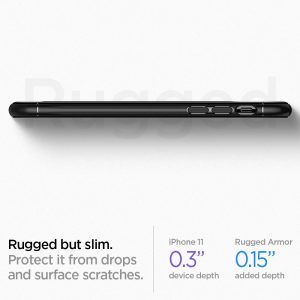 iPhone 11 Rugged Armor Case by Spigen Matte Black 076CS27183 - Image 3