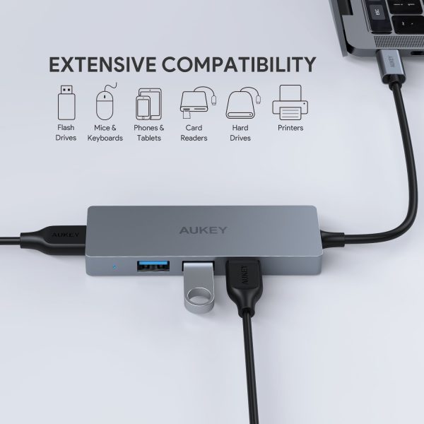 AUKEY USB C Type C Hub to 4 Port USB 3.1 Hub - Silver - CB-C62 - Image 6