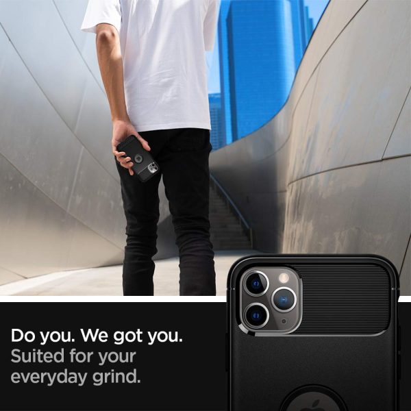 iPhone 11 Pro Max Rugged Armor Case by Spigen Matte Black 075CS27133 - Image 3