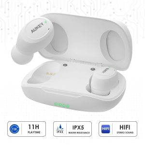 AUKEY True Wireless Earbuds with BT 5.0 & HIFI Sound - EP-T16S - White - Image 2