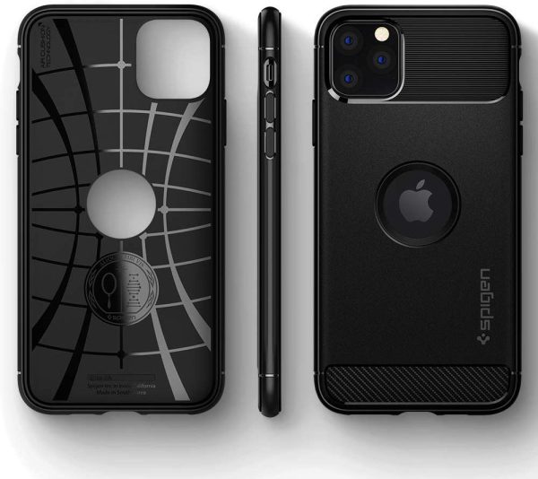61PQRsGQO-L._AC_SL1000_ iPhone 11 Pro Rugged Armor Case by Spigen Matte Black 077CS27231 - Image 4