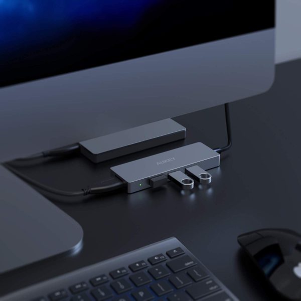 AUKEY USB C Type C Hub to 4 Port USB 3.1 Hub - Silver - CB-C62 - Image 2