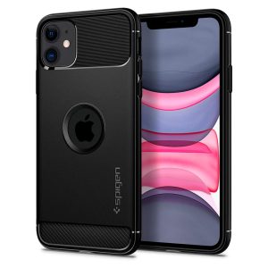 rugged armor iphone 11 spigen matte black