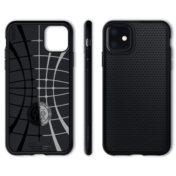 iPhone 11 Liquid Air Case by Spigen Matte Black 076CS27184 - Image 7