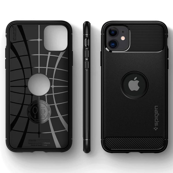iPhone 11 Rugged Armor Case by Spigen Matte Black 076CS27183 - Image 6