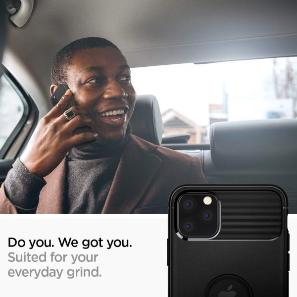 61jSVQy5sRL._AC_SL1000_ iPhone 11 Pro Rugged Armor Case by Spigen Matte Black 077CS27231 - Image 2