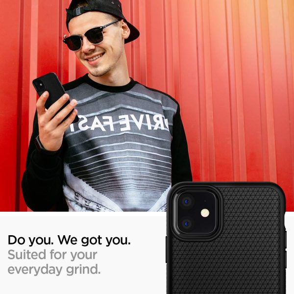 iPhone 11 Liquid Air Case by Spigen Matte Black 076CS27184 - Image 5