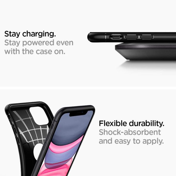 iPhone 11 Rugged Armor Case by Spigen Matte Black 076CS27183 - Image 8