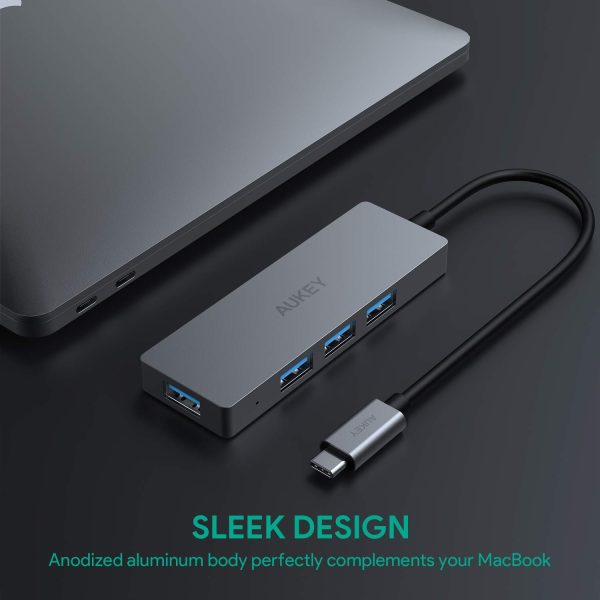 AUKEY USB C Type C Hub to 4 Port USB 3.1 Hub - Silver - CB-C62 - Image 3