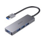 AUKEY USB A Hub 4 Port USB 3.0 Fast Data Transfer - CB-H36 - Silver