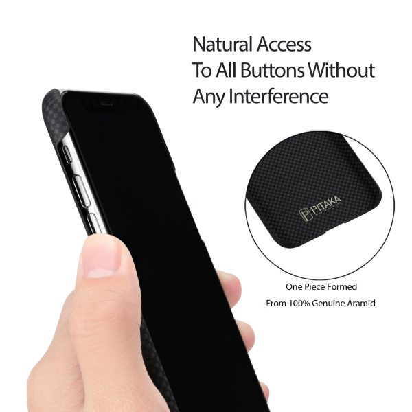iPhone XS Aramid MagEZ Case by PITAKA - Black / Grey Plain - Image 6