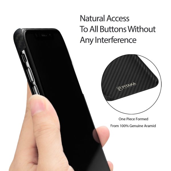 iPhone XS Max Aramid MagEZ Case by PITAKA - Black / Grey Twill - Image 6