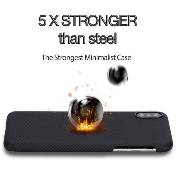 iPhone XS Aramid MagEZ Case by PITAKA - Black / Grey Plain - Image 7