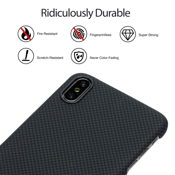 iPhone XS Aramid MagEZ Case by PITAKA - Black / Grey Plain - Image 8