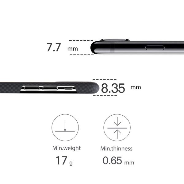 iPhone XS Aramid MagEZ Case by PITAKA - Black / Grey Plain - Image 9