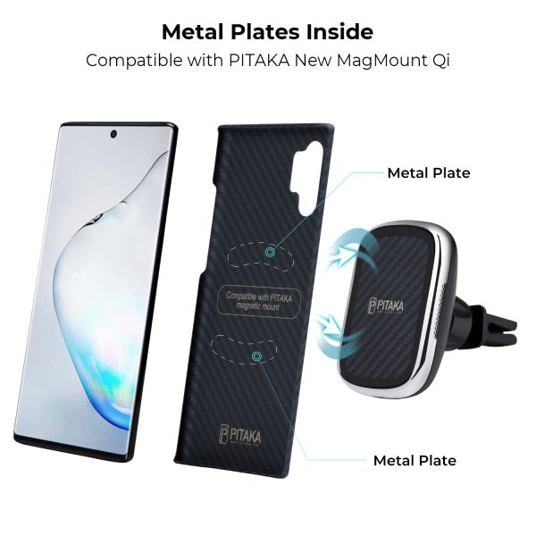 10pro-2 Galaxy Note 10 Plus Aramid MagEZ Case by PITAKA - Black / Grey Twill - Image 2