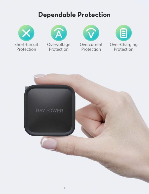 RAVPower 61W Wall Charger PD 3.0 [GaN Tech] Fast Charging Power Delivery for Macbooks, Laptops & iPhones - RP-PC112 - Image 2