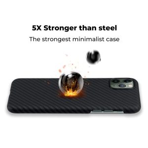 iPhone 11 Pro Aramid MagEZ Case by PITAKA - Black / Grey Twill - Image 8