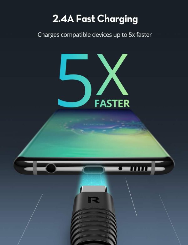 Type C to Type C Cable by RavPower for Fast Wired Charging - 3 Feet - 1 meter - Black - RP-CB047 - Image 6