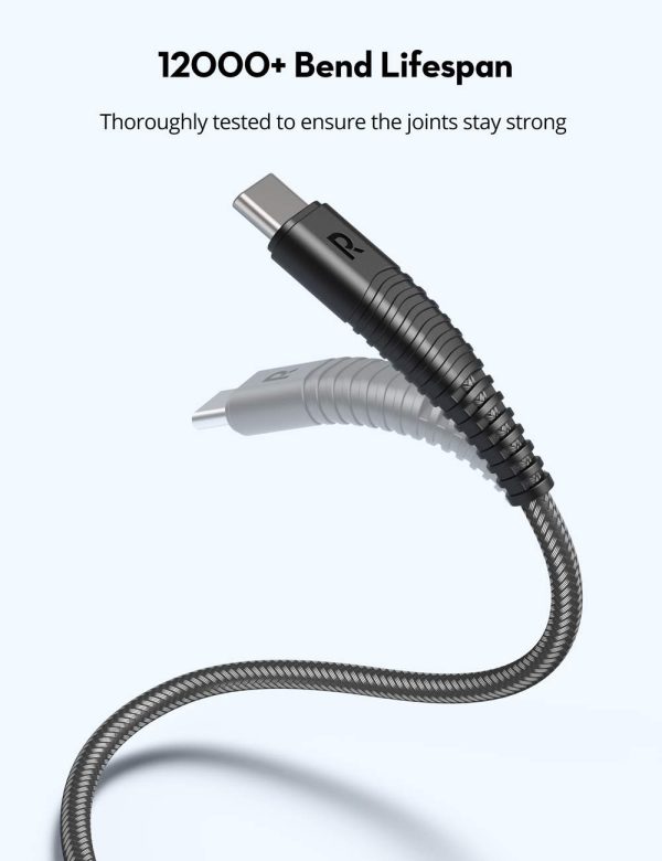 Type C to Type C Cable by RavPower for Fast Wired Charging - 3 Feet - 1 meter - Black - RP-CB047 - Image 4