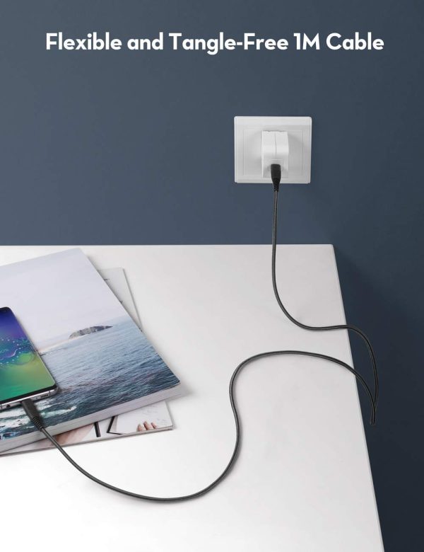 Type C to Type C Cable by RavPower for Fast Wired Charging - 3 Feet - 1 meter - Black - RP-CB047 - Image 3