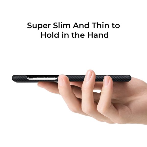 iPhone 11 Pro Aramid Fiber Air Ultra Thin Case by PITAKA - Black / Grey Twill - Image 3