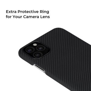 iPhone 11 Pro Max Aramid Fiber Air Ultra Thin Case by PITAKA - Black / Grey Twill - Image 6