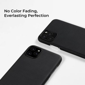iPhone 11 Pro Max Aramid Fiber Air Ultra Thin Case by PITAKA - Black / Grey Twill - Image 7