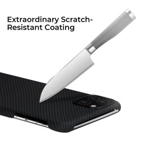 iPhone 11 Pro Max Aramid Fiber Air Ultra Thin Case by PITAKA - Black / Grey Twill - Image 8