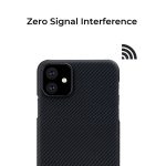 iPhone 11 Aramid Fiber Air Ultra Thin Case by PITAKA - Black / Grey Twill - Image 9