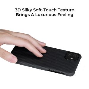iPhone 11 Aramid Fiber Air Ultra Thin Case by PITAKA - Black / Grey Twill - Image 3