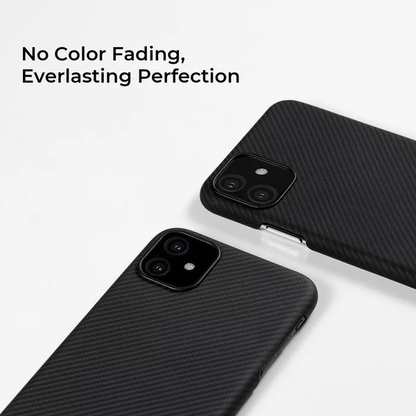 iPhone 11 Aramid Fiber Air Ultra Thin Case by PITAKA - Black / Grey Twill - Image 11