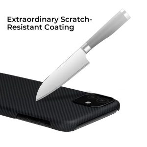 iPhone 11 Aramid Fiber Air Ultra Thin Case by PITAKA - Black / Grey Twill - Image 10