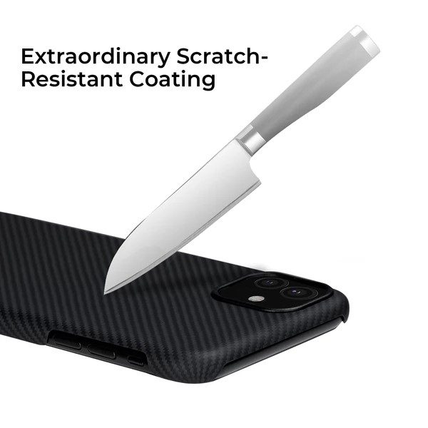 iPhone 11 Aramid Fiber Air Ultra Thin Case by PITAKA - Black / Grey Twill - Image 10