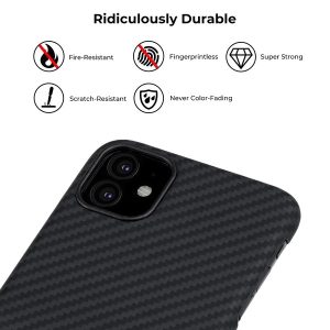 iPhone 11 Aramid MagEZ Case by PITAKA - Black / Grey Twill - Image 3