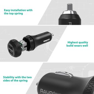 Turbo Car Charger 2 Port 40W Fast Charging by Ravpower - RP-VC007 - Image 4