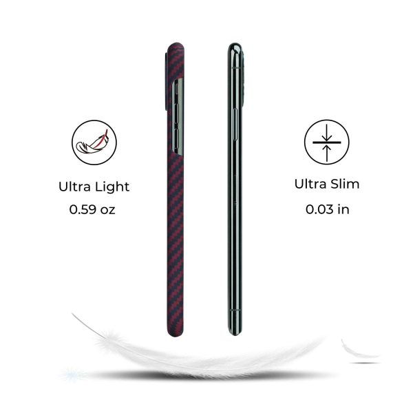 iPhone 11 Pro Max Aramid MagEZ Case by PITAKA - Black / Red Twill - Image 3