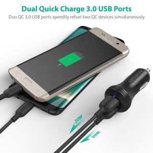 Turbo Car Charger 2 Port 40W Fast Charging by Ravpower - RP-VC007 - Image 5
