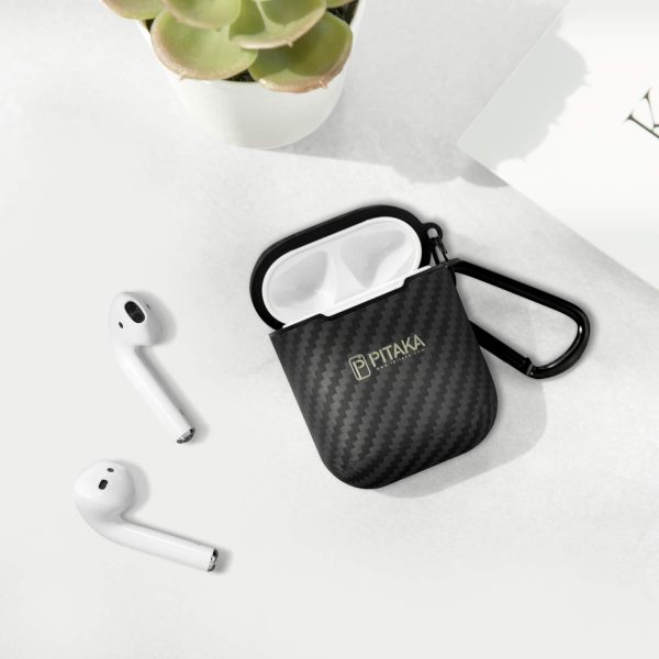 61Urd417mhL._SL1500_ Airpal Mini Aramid Fiber Protective Case for Airpods 1 & Airpods 2 by PITAKA - Black Twill - Image 7
